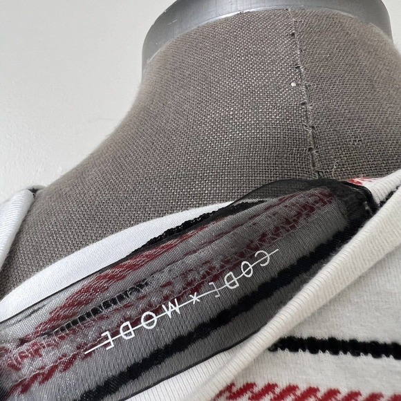 Code X Mode Striped Crop Balloon Sleeve Top Size Small Stretch - Picture 5 of 7